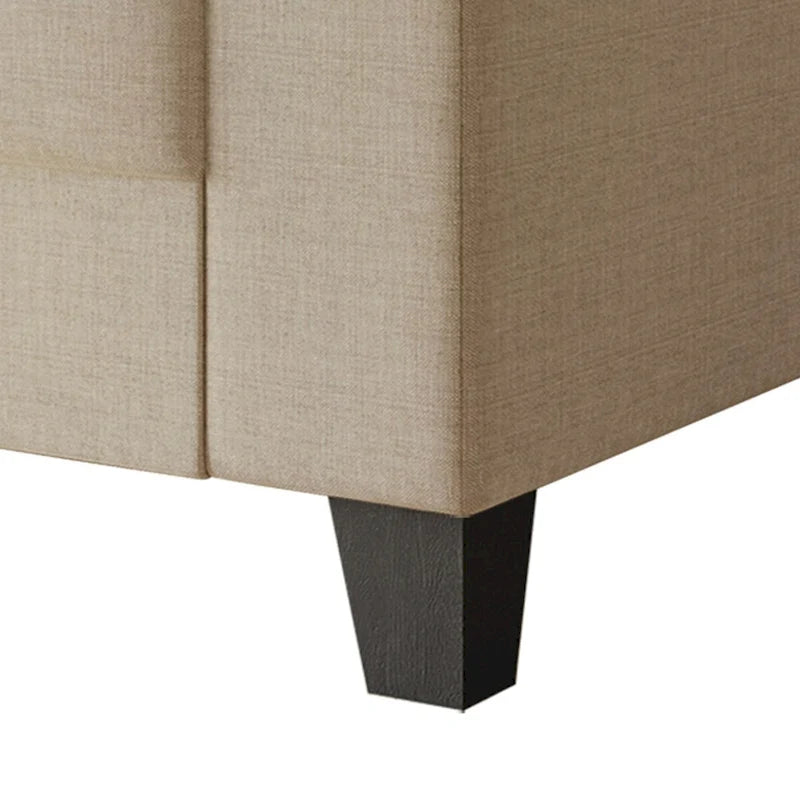Poltrona con braccioli rivestita in lino stile semplice CraftPorch