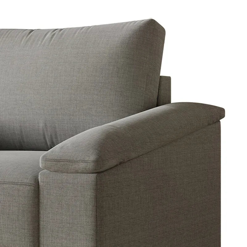Poltrona con braccioli rivestita in lino stile semplice CraftPorch