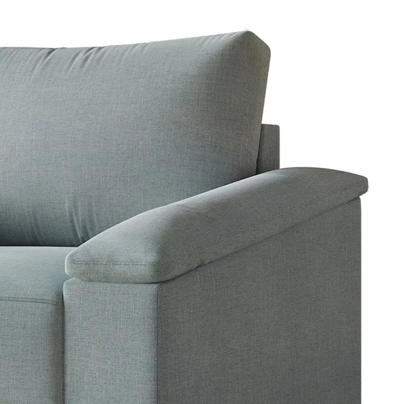 Poltrona con braccioli rivestita in lino stile semplice CraftPorch