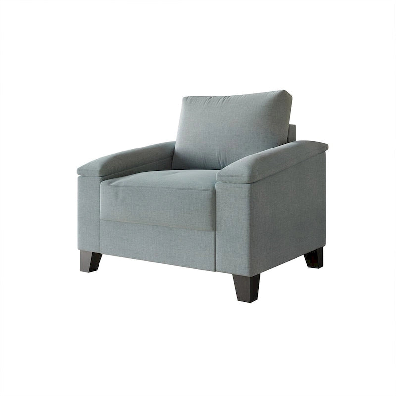 Poltrona con braccioli rivestita in lino stile semplice CraftPorch