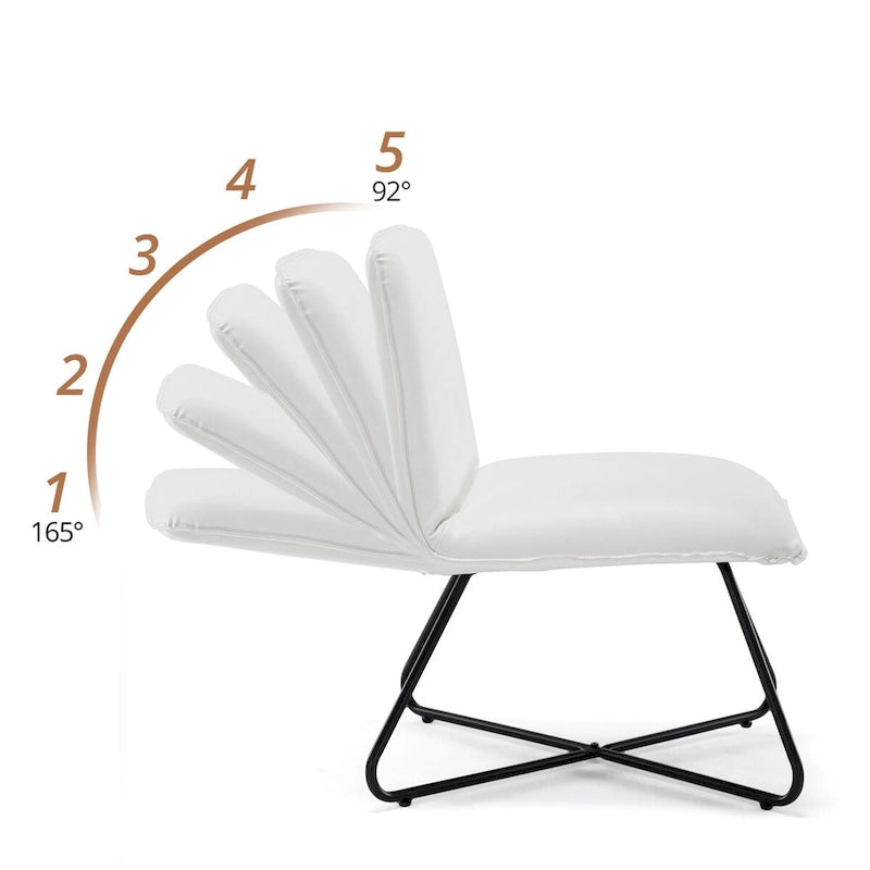 Set di 2 Poltrone Accent in Ecopelle Mid-Century con Schienale Regolabile - 31.5 A X 22.2 L X 23.6 P