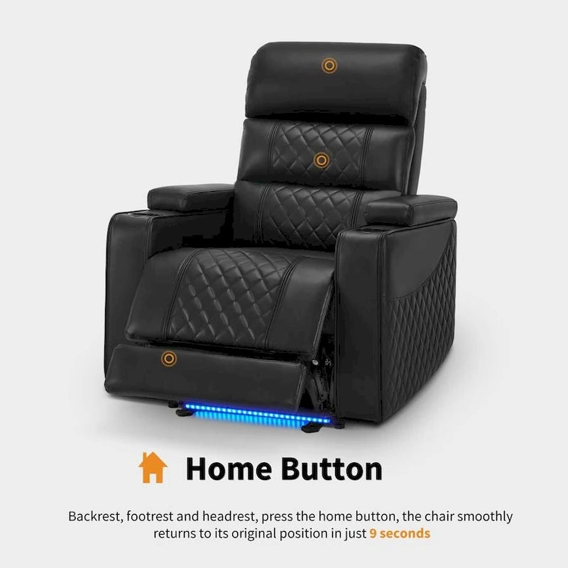Poltrona reclinabile elettrica MCombo, divano reclinabile elettrico con poggiatesta regolabile e porta USB e Type-C, similpelle HTS432