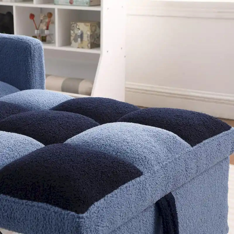 Poltrona Letto Convertibile 3 in 1, Divano Singolo (Bianco Nero)