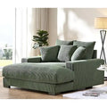 Chaise longue US Pride Furniture Luxe oversize in morbido tessuto a coste per soggiorno e camera da letto
