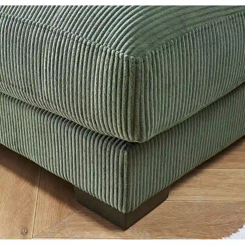 Chaise longue US Pride Furniture Luxe oversize in morbido tessuto a coste per soggiorno e camera da letto