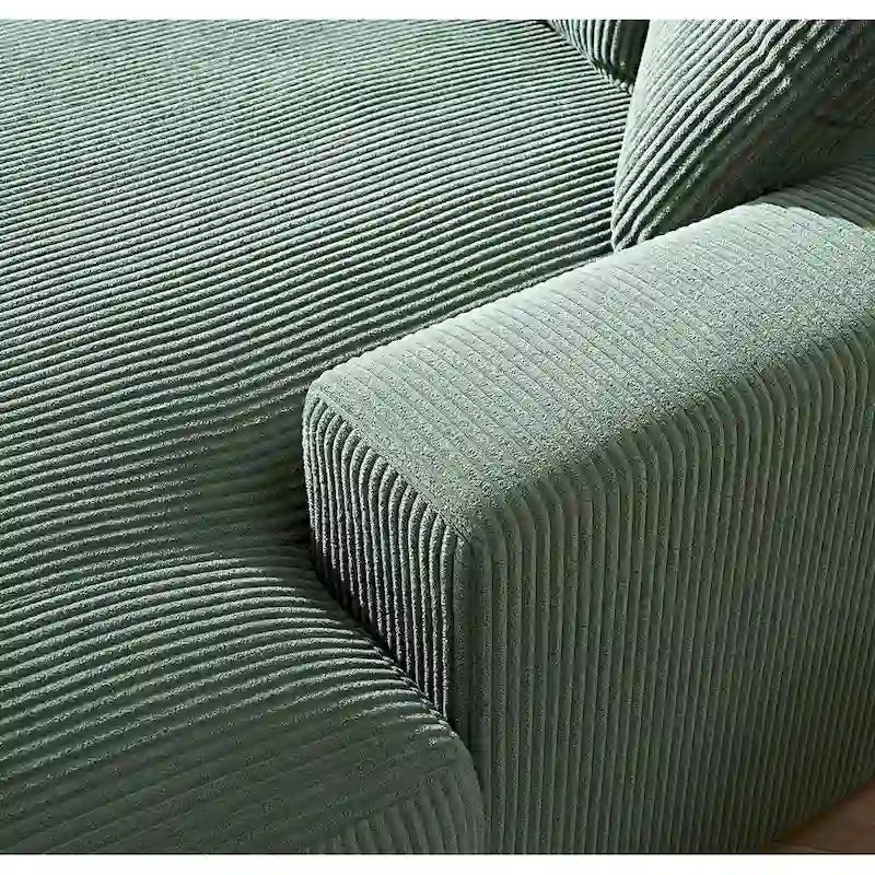 Chaise longue US Pride Furniture Luxe oversize in morbido tessuto a coste per soggiorno e camera da letto