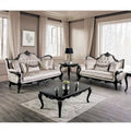 Set divani tradizionale Clarissa di Furniture of America con schienale trapuntato a bottoni e cuscini decorativi