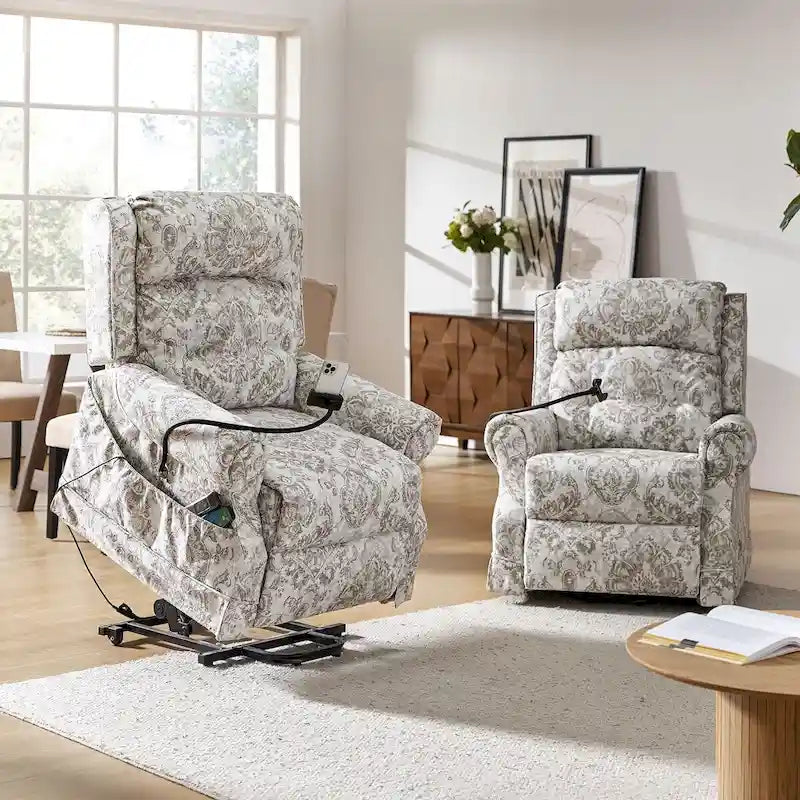 Billy Fauteuil inclinable motorisé traditionnel avec fonction de massage, de chauffage et d'appuie-tête manuel, lot de 2, par HULALA HOME