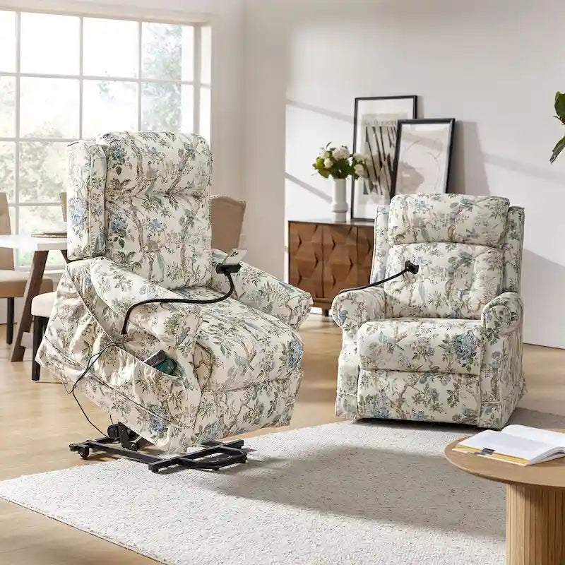 Billy Fauteuil inclinable motorisé traditionnel avec fonction de massage, de chauffage et d'appuie-tête manuel, lot de 2, par HULALA HOME