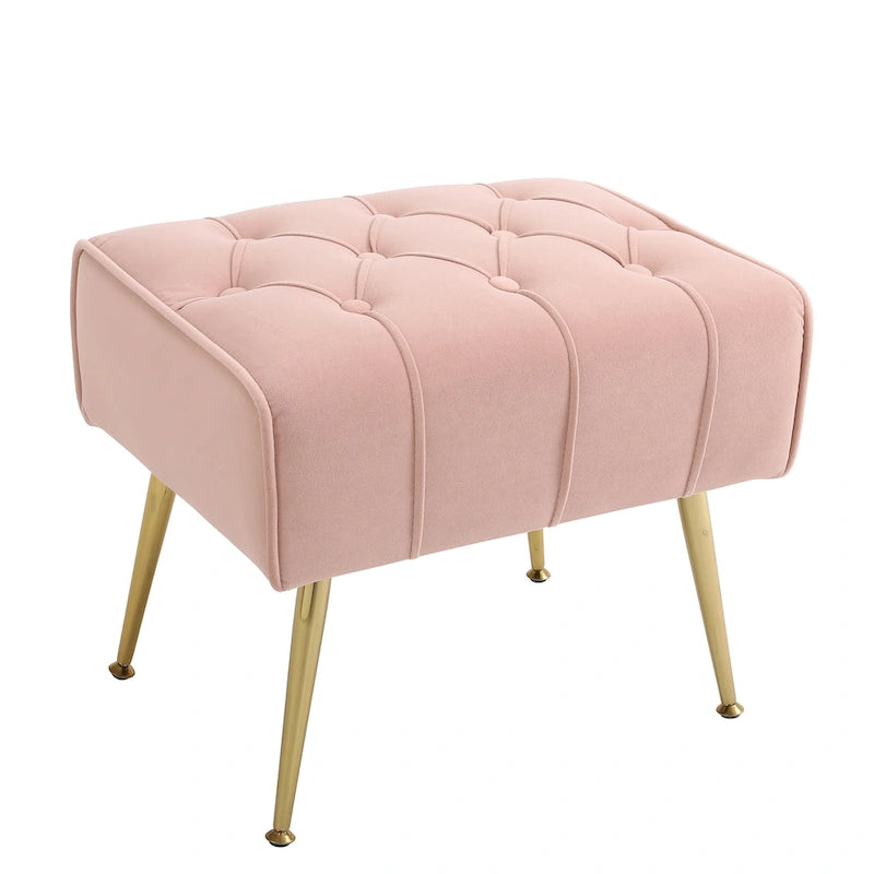 Poltrona a orecchioni imbottita con pouf
