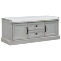 Panca Contenitore con 2 Cassetti, 2 Armadietti e Cuscino Rimovibile - 108L x 40,5P x 44,5A cm