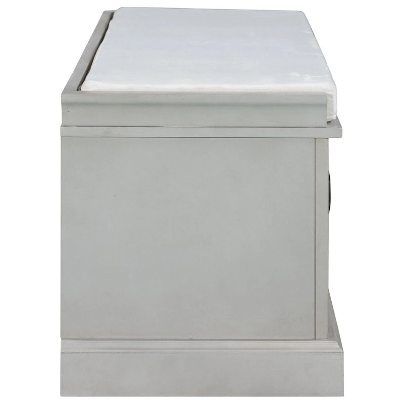 Panca Contenitore con 2 Cassetti, 2 Armadietti e Cuscino Rimovibile - 108L x 40,5P x 44,5A cm