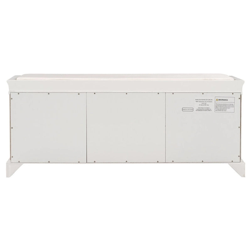 Panca Contenitore con 2 Cassetti, 2 Armadietti e Cuscino Rimovibile - 108L x 40,5P x 44,5A cm