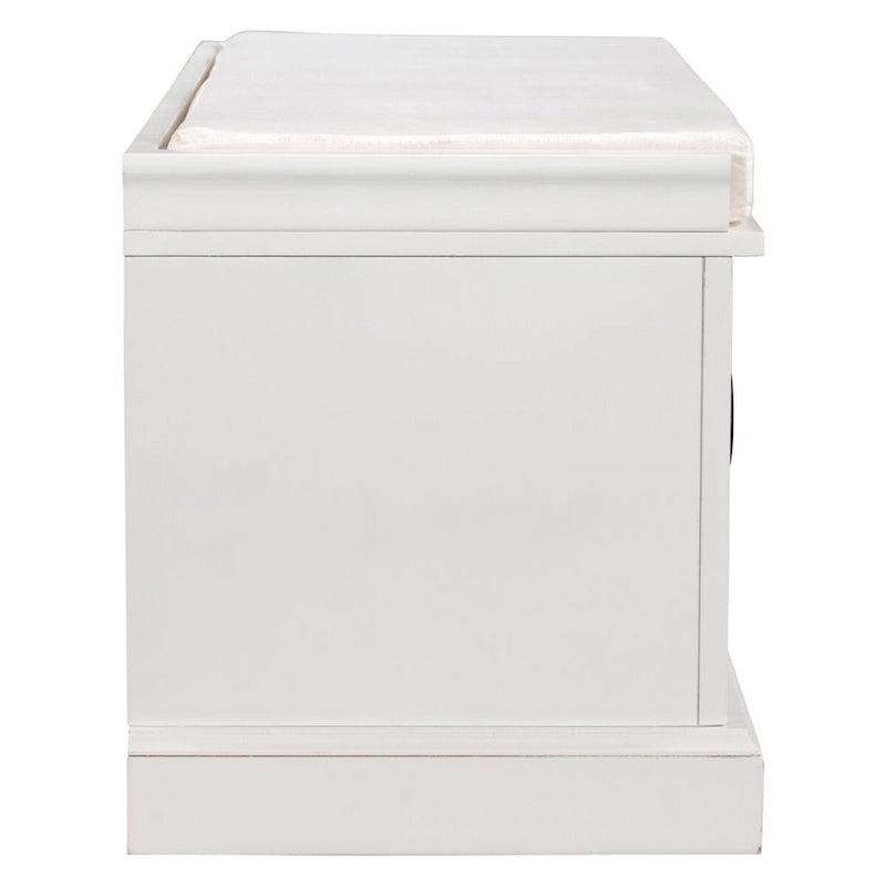 Panca Contenitore con 2 Cassetti, 2 Armadietti e Cuscino Rimovibile - 108L x 40,5P x 44,5A cm