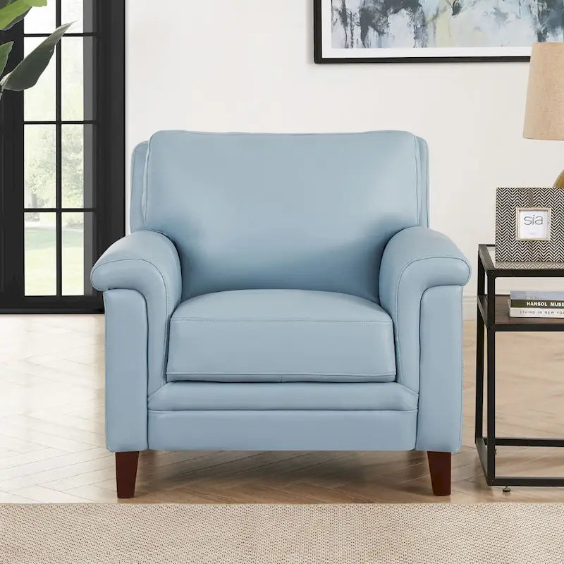Sedia in pelle pieno fiore Hydeline Westcott con memory foam e molle