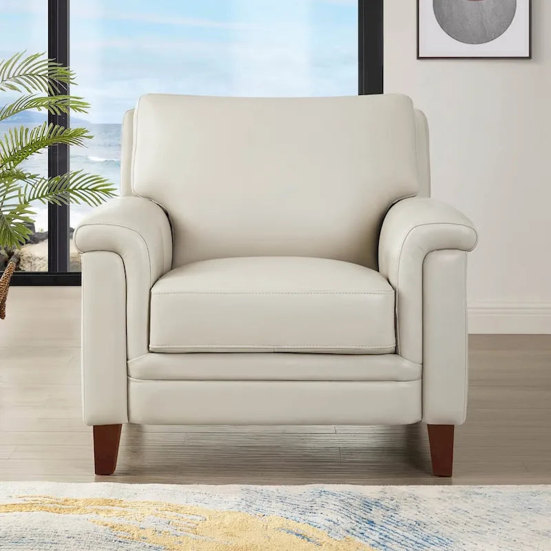 Sedia in pelle pieno fiore Hydeline Westcott con memory foam e molle
