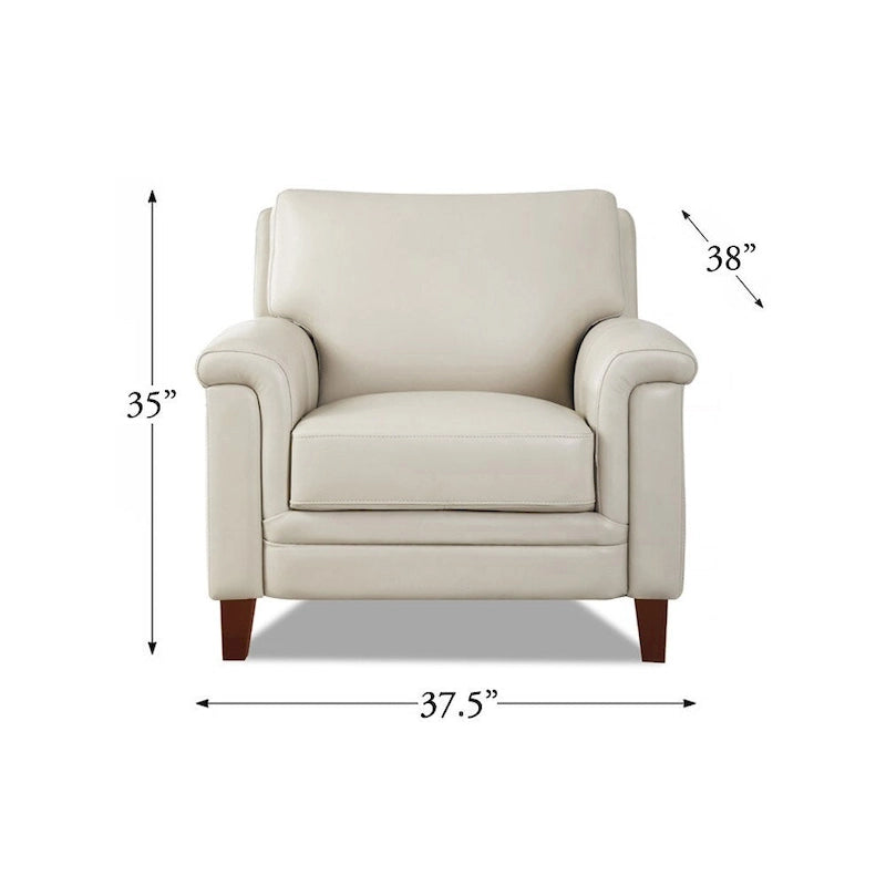 Sedia in pelle pieno fiore Hydeline Westcott con memory foam e molle