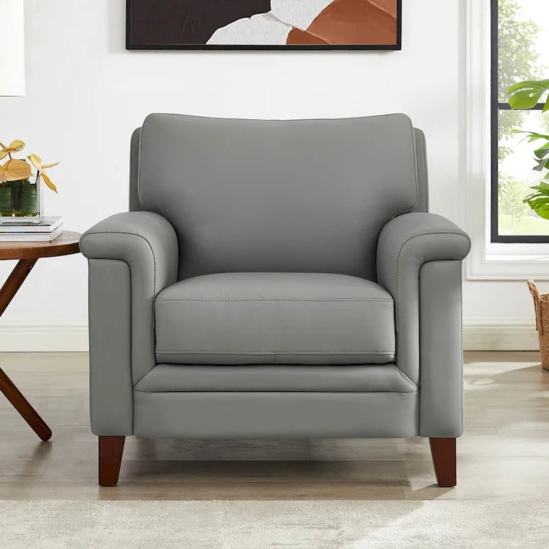Sedia in pelle pieno fiore Hydeline Westcott con memory foam e molle