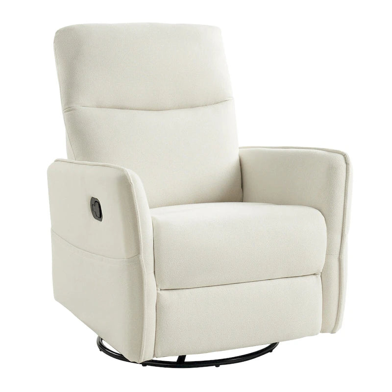 Poltrona reclinabile girevole Curtis Rocker con due tasche laterali di HULALA HOME