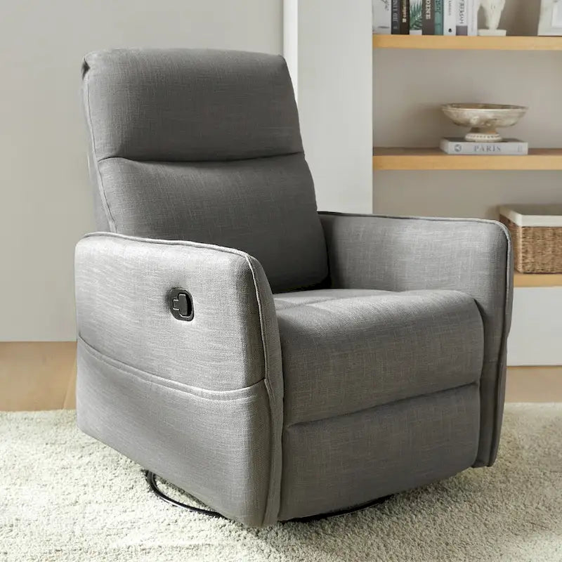 Poltrona reclinabile girevole Curtis Rocker con due tasche laterali di HULALA HOME