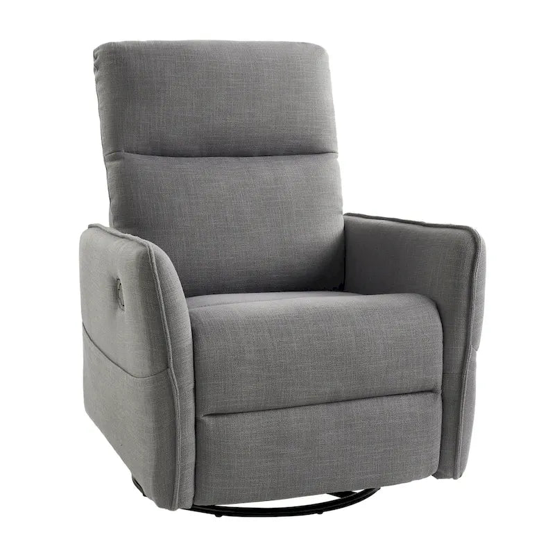Poltrona reclinabile girevole Curtis Rocker con due tasche laterali di HULALA HOME