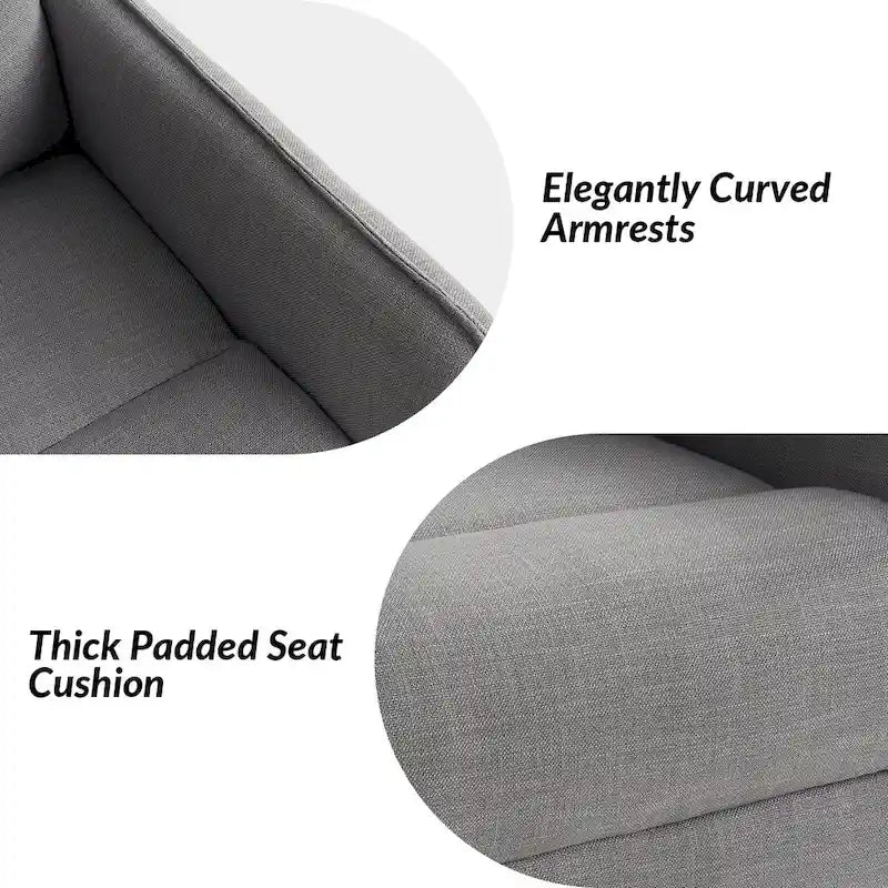 Poltrona reclinabile girevole Curtis Rocker con due tasche laterali di HULALA HOME
