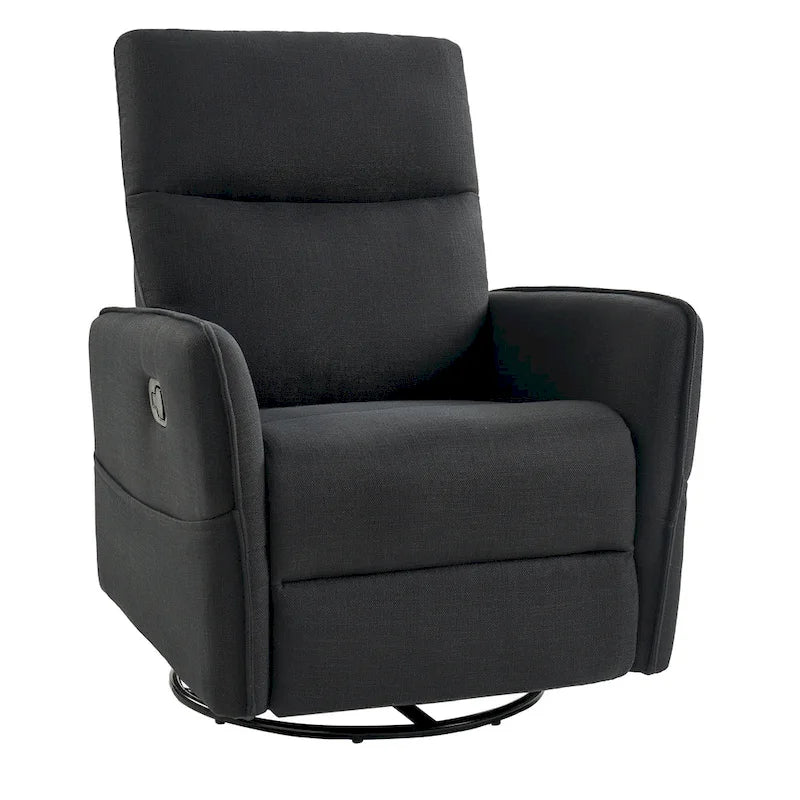 Poltrona reclinabile girevole Curtis Rocker con due tasche laterali di HULALA HOME