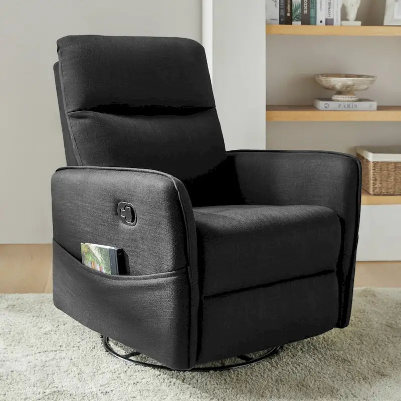 Poltrona reclinabile girevole Curtis Rocker con due tasche laterali di HULALA HOME
