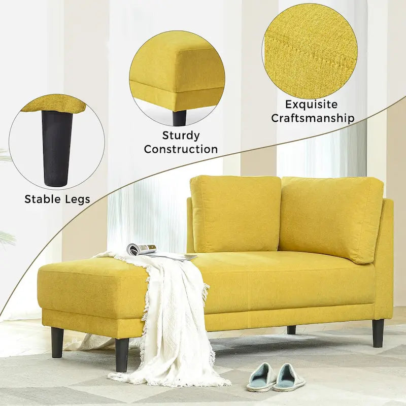 Divano Chaise Longue Imbottito Moderno di Metà Secolo