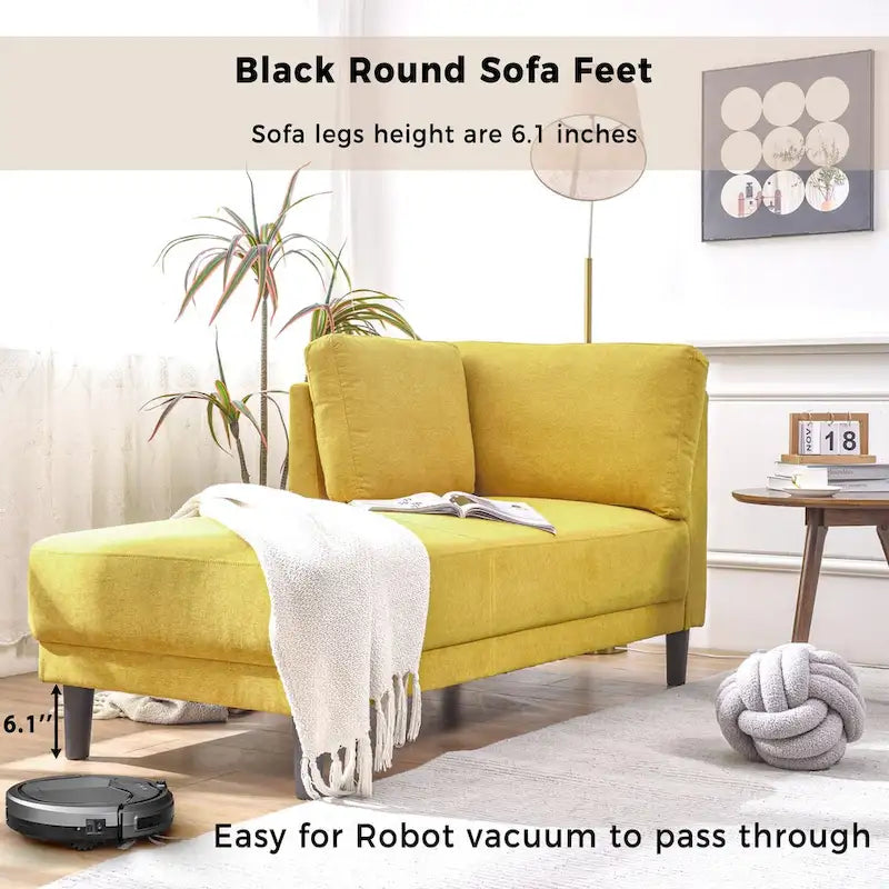 Divano Chaise Longue Imbottito Moderno di Metà Secolo