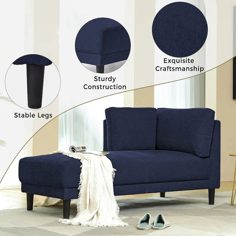 Divano Chaise Longue Imbottito Moderno di Metà Secolo