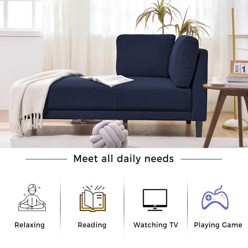 Divano Chaise Longue Imbottito Moderno di Metà Secolo