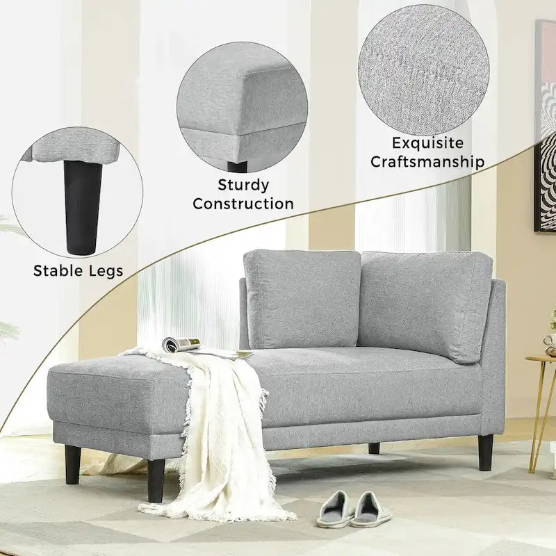 Divano Chaise Longue Imbottito Moderno di Metà Secolo
