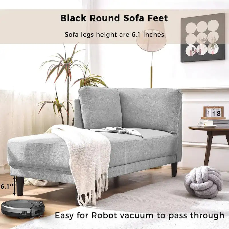 Divano Chaise Longue Imbottito Moderno di Metà Secolo