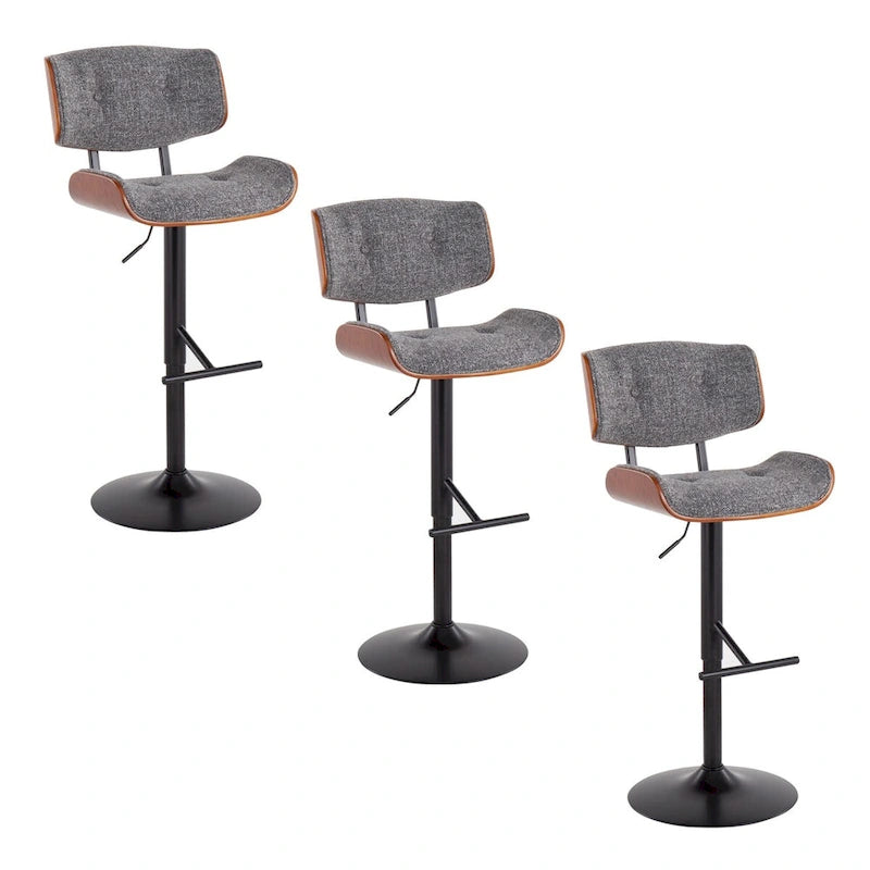 Sgabello da bar regolabile Leksand di Carson Carrington con poggiapiedi dritto a T (set da 3)