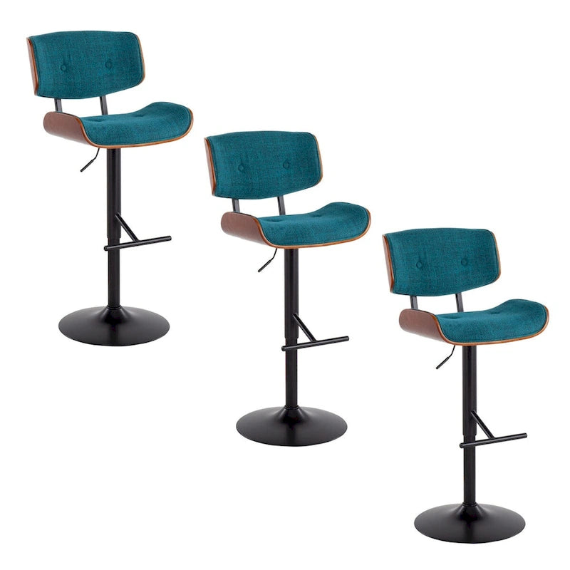Sgabello da bar regolabile Leksand di Carson Carrington con poggiapiedi dritto a T (set da 3)