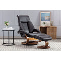 Relax-R Montreal Poltrona Reclinabile e Pouf in Vera Pelle