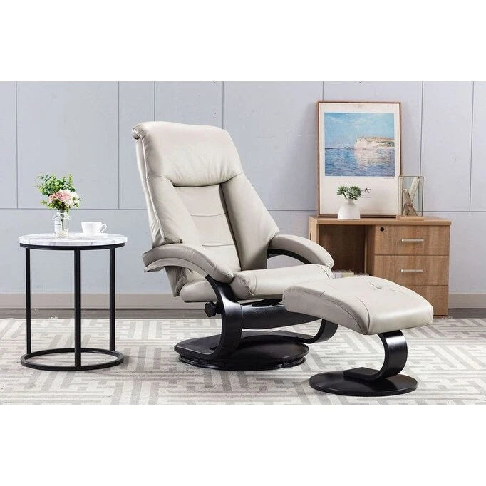 Fauteuil inclinable et ottoman Relax-R Montréal en cuir pleine fleur