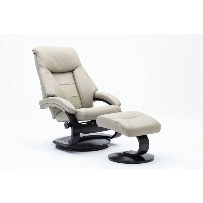 Relax-R Montreal Poltrona Reclinabile e Pouf in Vera Pelle
