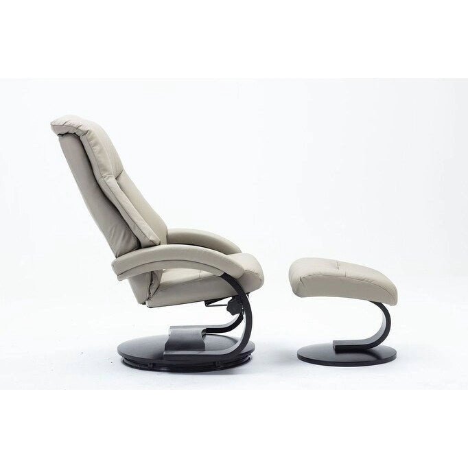 Relax-R Montreal Poltrona Reclinabile e Pouf in Vera Pelle