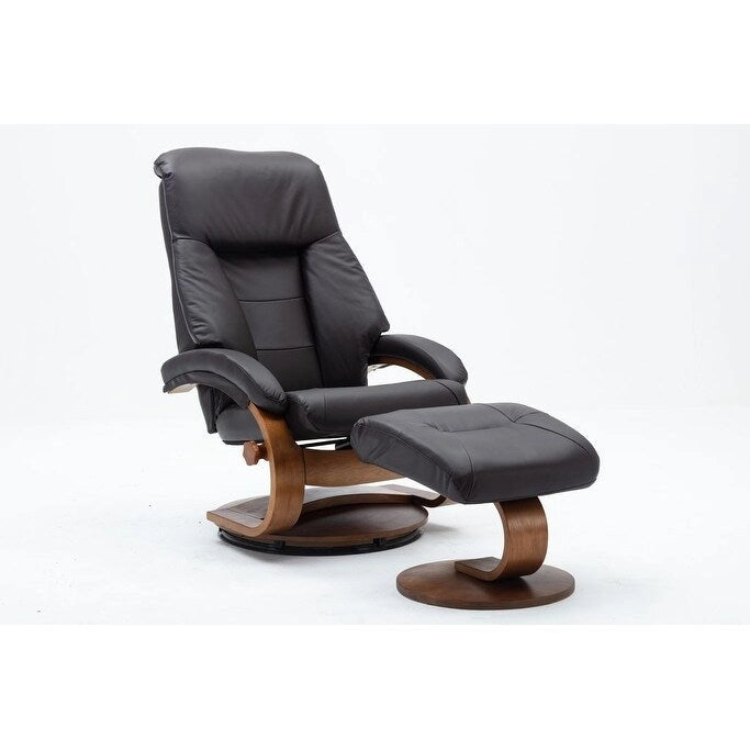 Relax-R Montreal Poltrona Reclinabile e Pouf in Vera Pelle