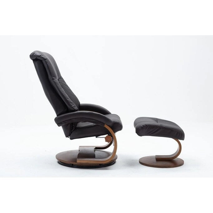 Relax-R Montreal Poltrona Reclinabile e Pouf in Vera Pelle