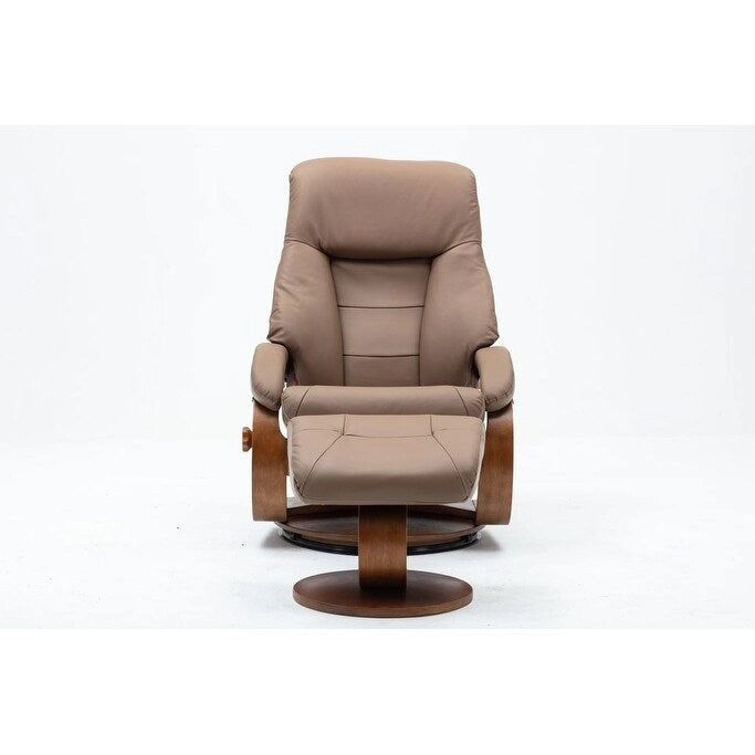 Relax-R Montreal Poltrona Reclinabile e Pouf in Vera Pelle