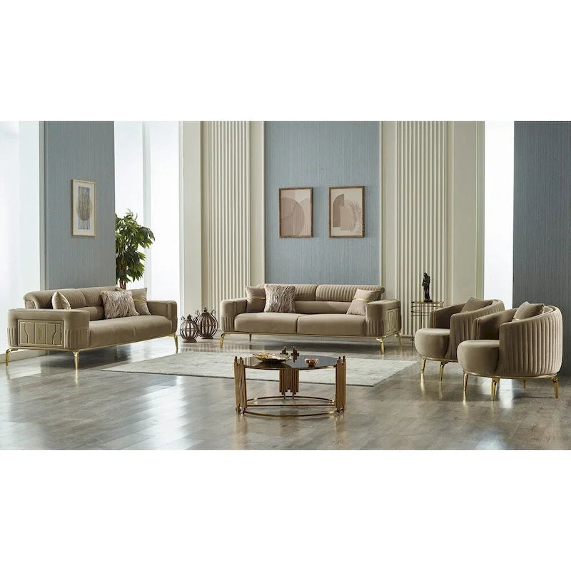 Set Soggiorno Arianna 4 Pezzi Due Divani Due Poltrone