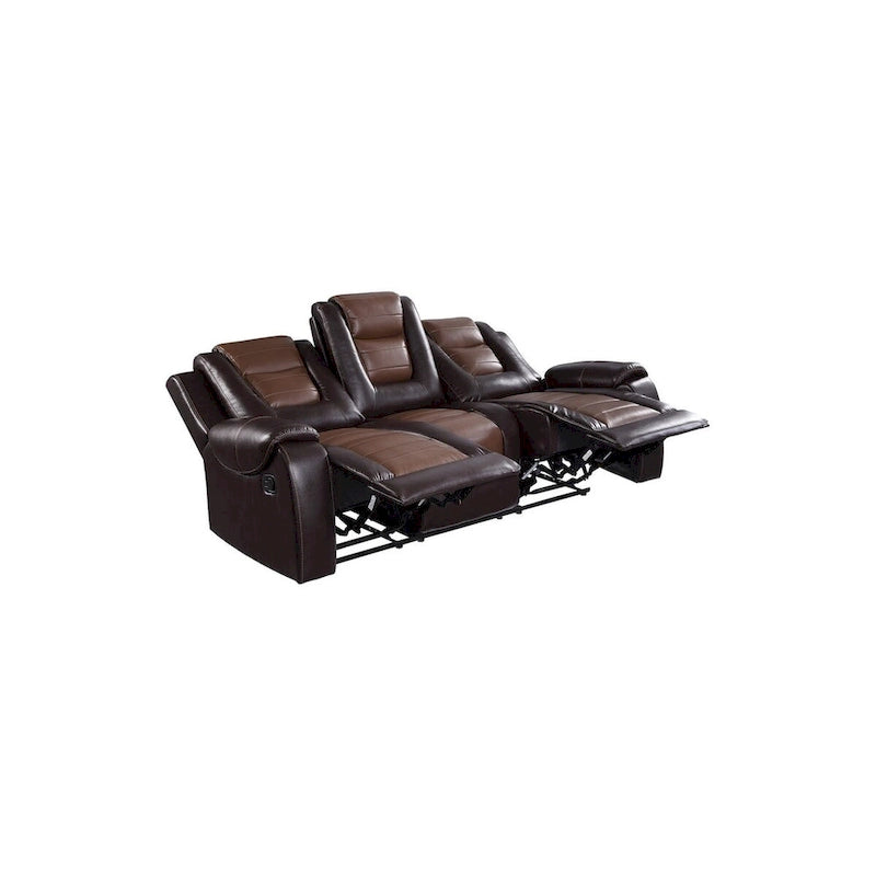 Set soggiorno Grete Brown in similpelle di alta qualità