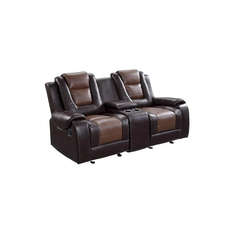 Set soggiorno Grete Brown in similpelle di alta qualità