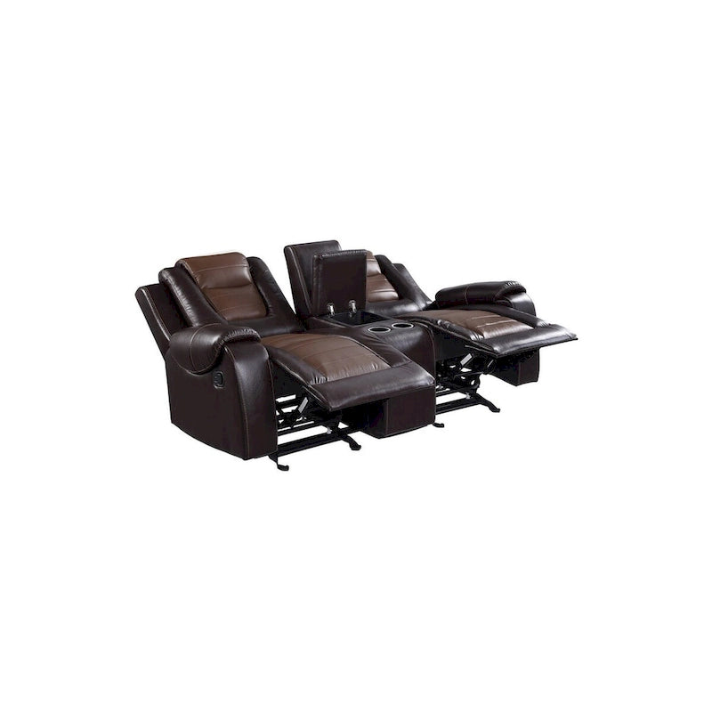 Set soggiorno Grete Brown in similpelle di alta qualità
