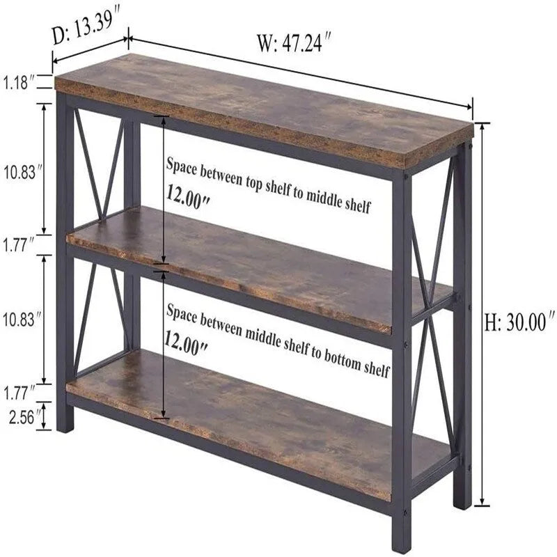 Tavolo consolle da divano industriale - 13,39P x 47,24L x 30A