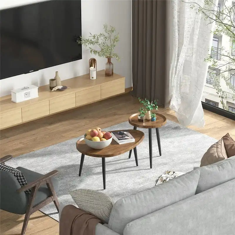 Set di 2 tavolini moderni per divano, con contenitore, da esporre in casa