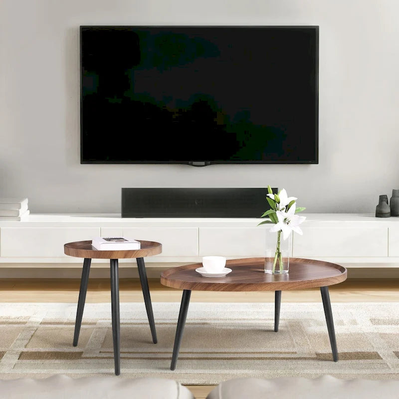 Set di 2 tavolini moderni per divano, con contenitore, da esporre in casa